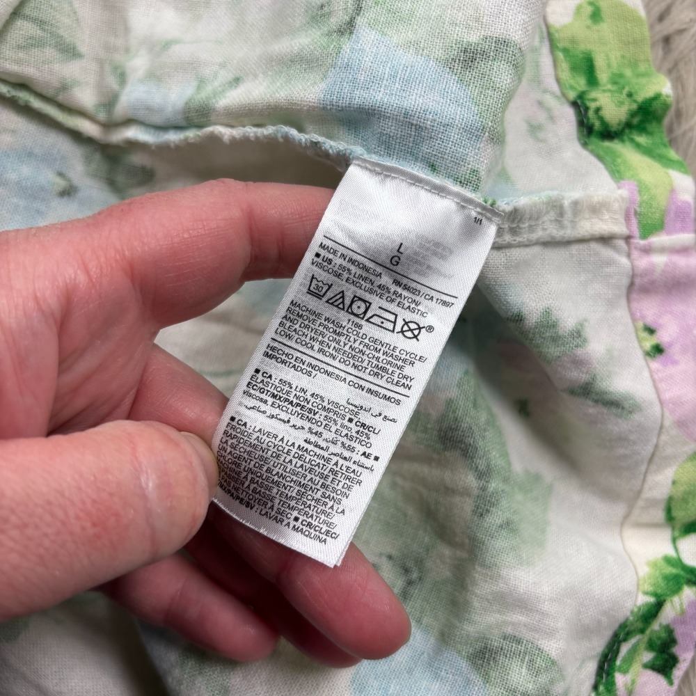 Old Navy Women's L Floral Fit & Flare Linen-Blend Midi Dress Cottagecore Twee - Picture 6 of 10